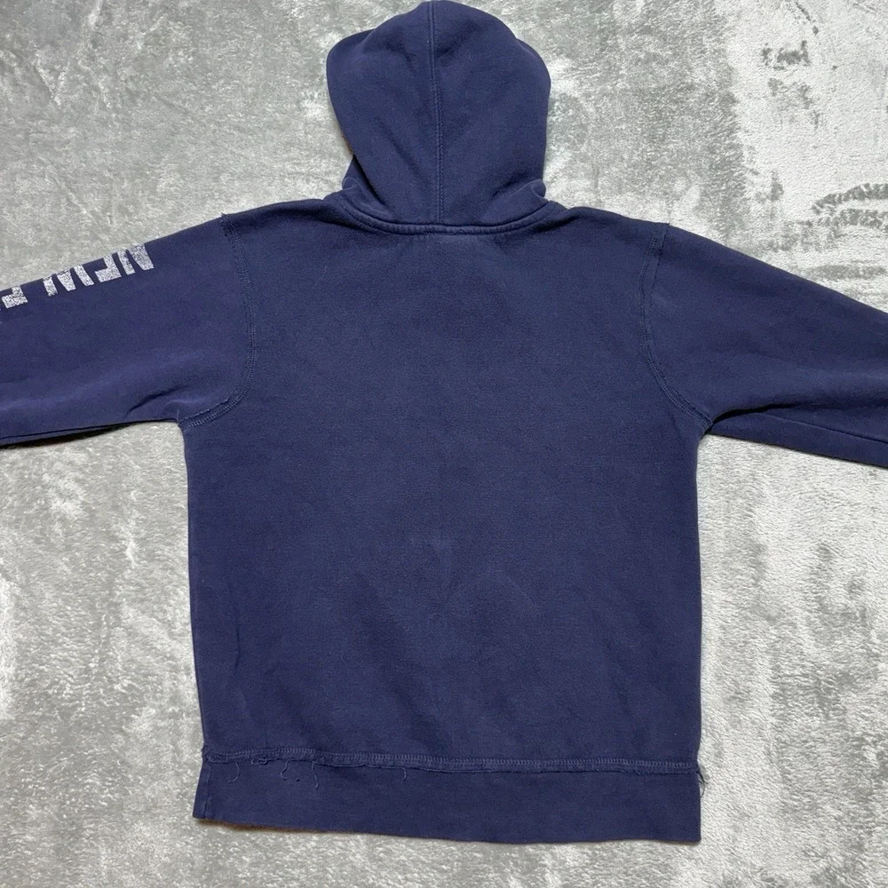 New England Patriots Youth XL 14 Hoodie Distressed Blue Faded Y2K NFL - Picture 8 of 10